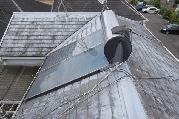 京都府八幡市　ソーラー(太陽熱温水器)撤去、屋根塗装工事