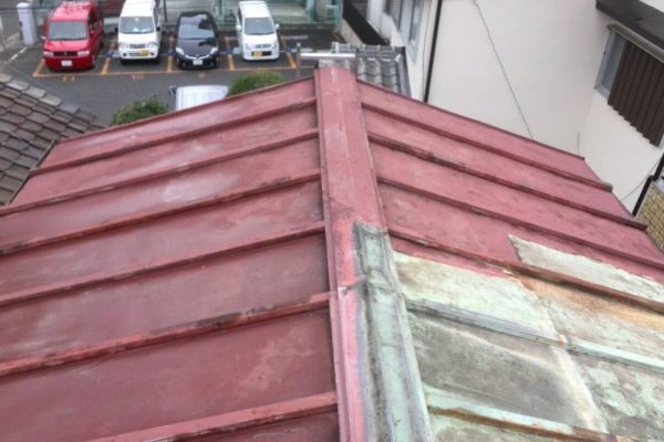 堺市北区　屋根瓦棒塗装工事 (1)
